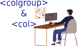 عنصر Colgroup داخل عنصر Table في HTML